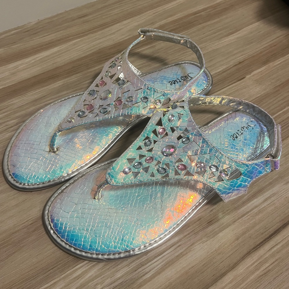 Justice Iridescent Gemstone Sandals (Vintage Justice)
